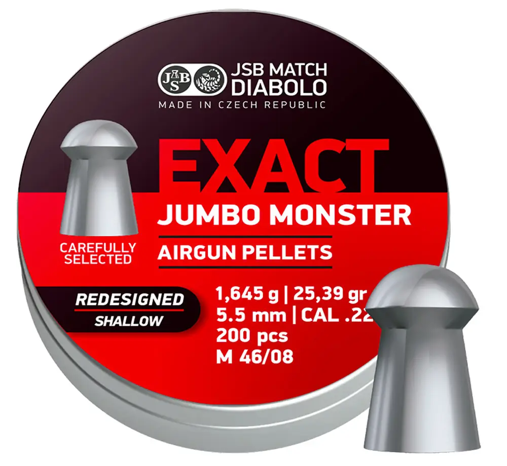 Кулі пневматичні JSB Diabolo Exact Jumbo Monster Redesigned SHALLOW 1,645 г 5,5 мм 200 шт/уп