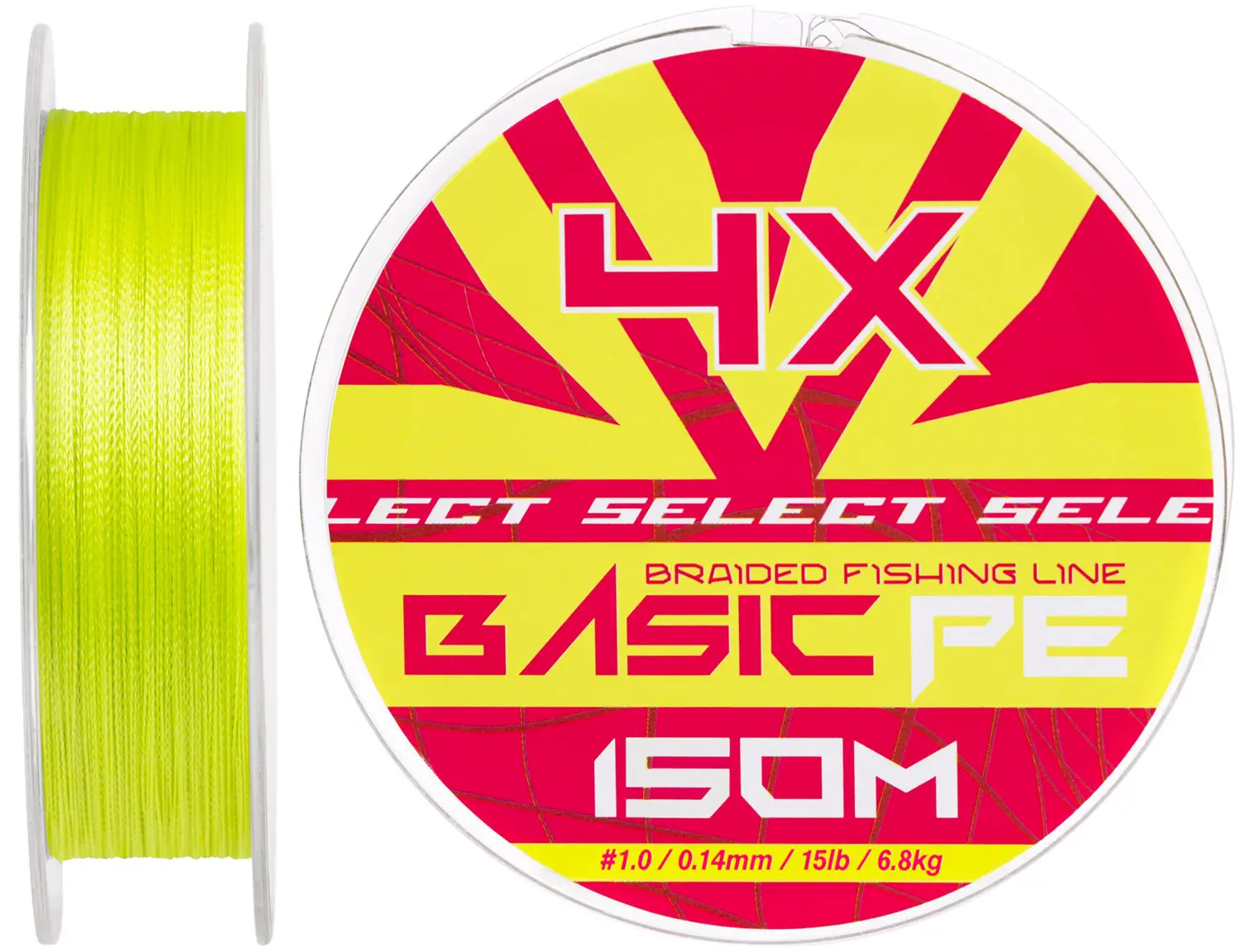 Шнур Select Basic PE Light Green 150m #1.0/0.14mm 15lb/6.8kg