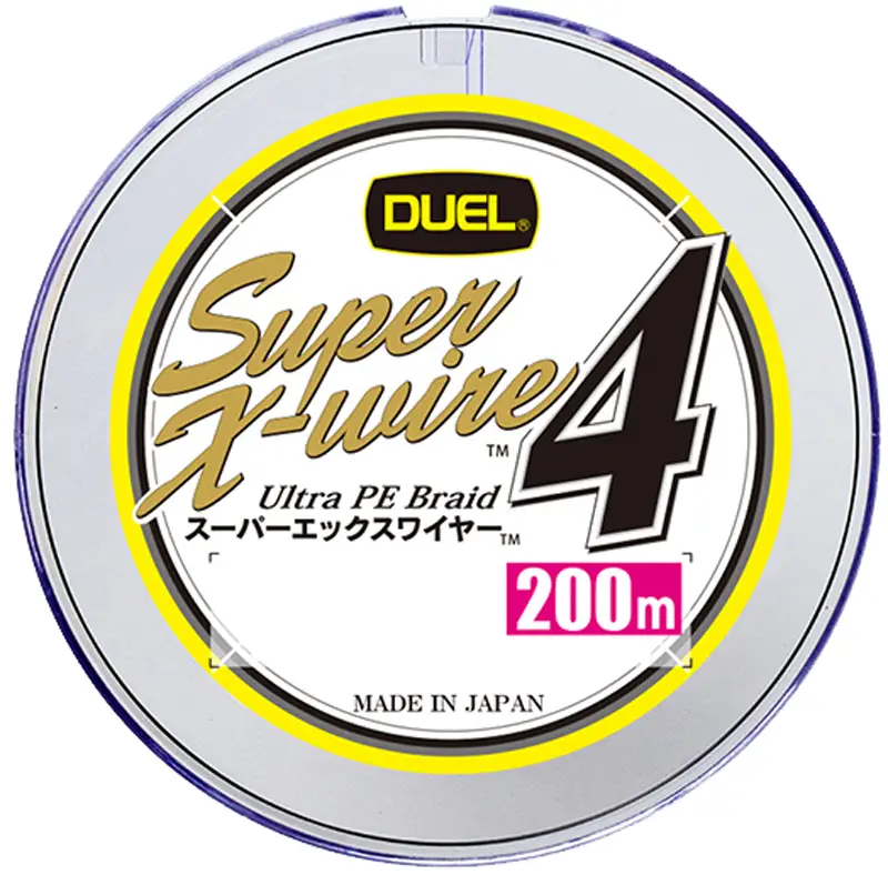 Шнур Duel Super X-Wire 4 200m (5 Color Yellow Mark) #0.8/0.15mm 14lb/6.4kg