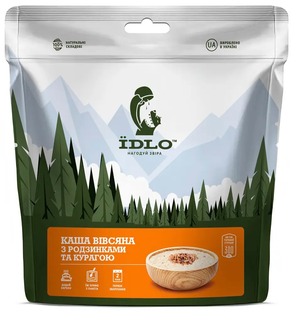 Каша ЇDLO вівсяна з родзинками і курагий 100 г