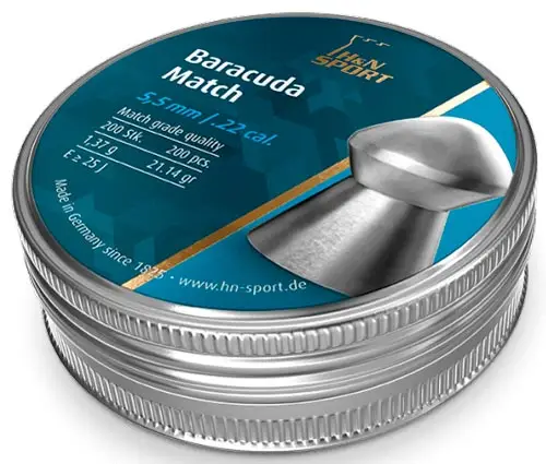 Пули пневматические H&N Baracuda Match. Кал. 5.52 мм. Вес - 1.37 г. 200 шт/уп
