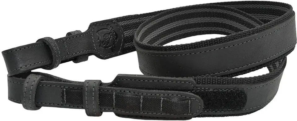 Ремінь рушничний Акрополіс МР-7. Шкіряні доріжки. Ширина для антабки 24 мм. Чорний