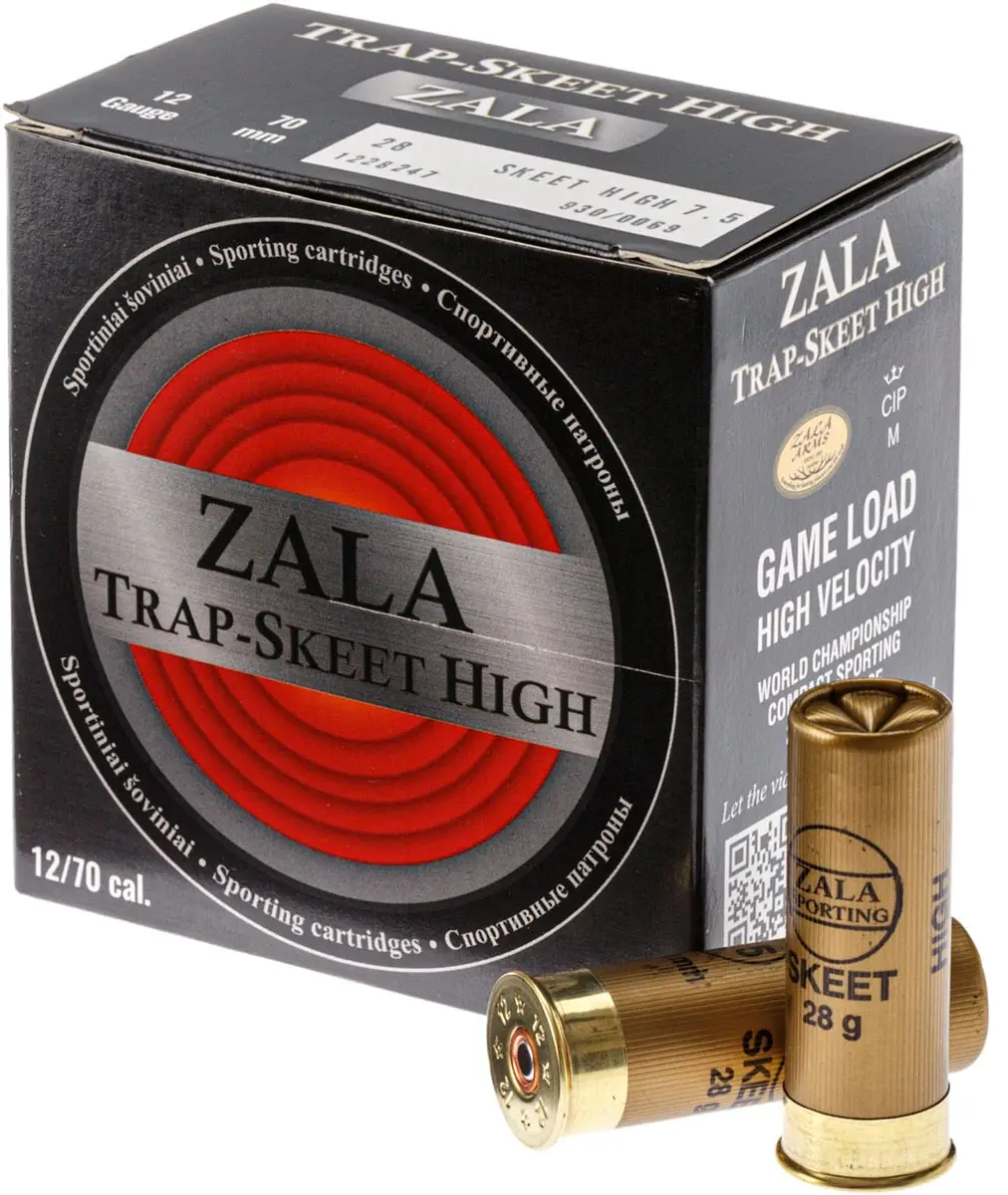 Патрон Zala Arms Skeet High кал. 12/70 дробь № 7.5 (2,4 мм) навеска 28 г