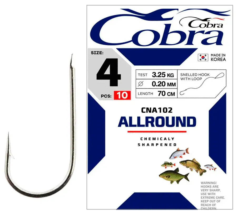 Крючок с поводком Cobra Allround CNA101 №10 0.14мм 70см (10шт)