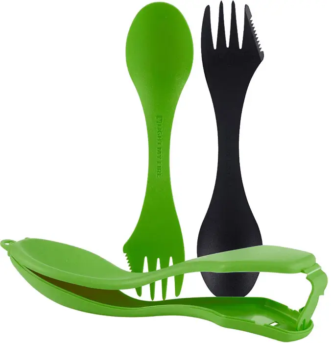 Набір столових приладів Light my fire Sporks’n Case 2 к:black/green