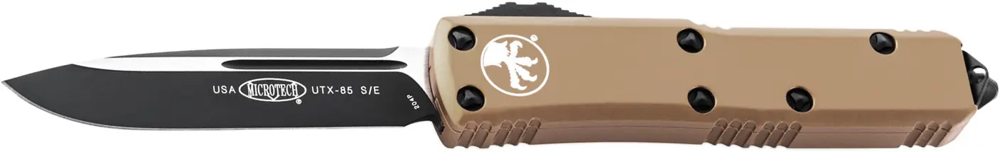Ніж Microtech UTX-85 Drop Point Black Blade Tan