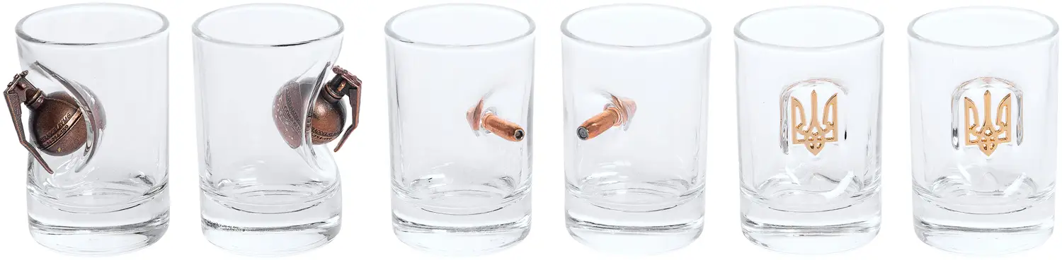 Набор рюмок GUN&FUN "Символи Сили". Объем - 50 мл. Количество - 6 шт.