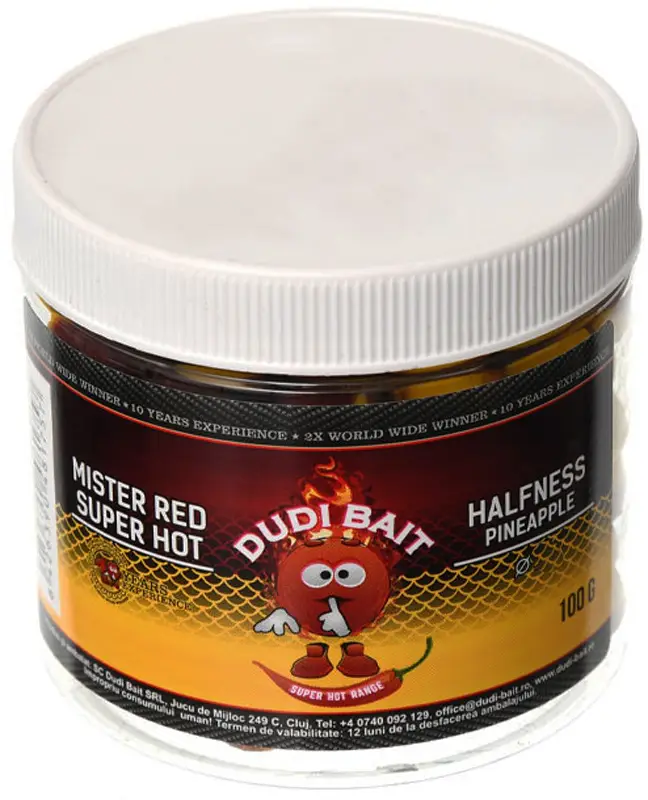 Бойли Dudi Baits Hook Bait Halfness Mister Red Super Hot & Penapple 14mm 100g