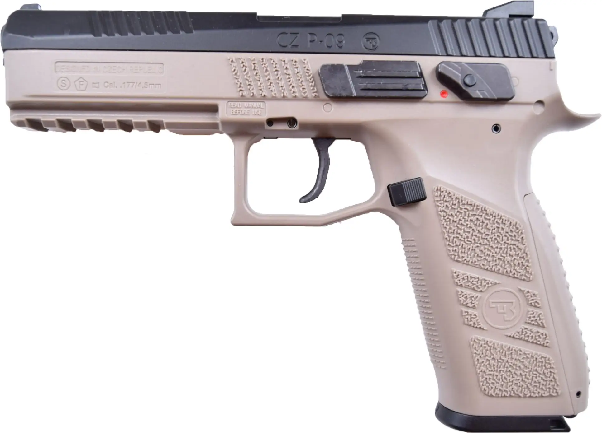 Пістолет пневматичний ASG CZ P-09 Black/FDE Blowback. CO2. Pellet кал. 4.5 мм