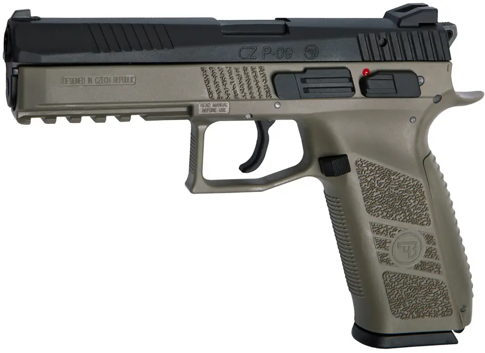 Пістолет страйкбольний ASG CZ P-09. Blowback. Dark earth Green Gas кал. 6 мм