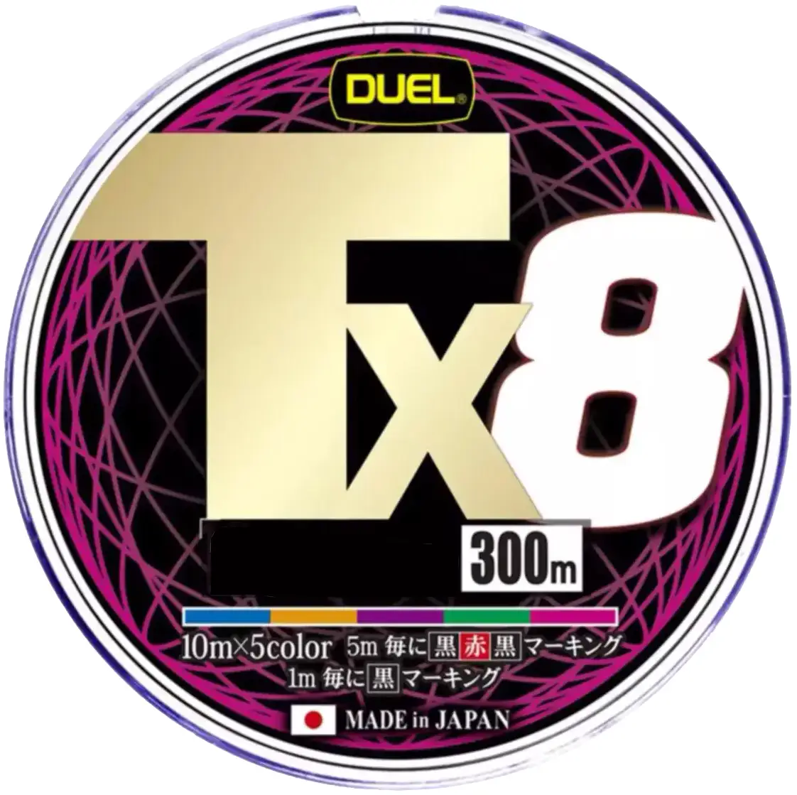 Шнур Duel Tx8 300m (5 Color Mark) #8.0/0.48mm 115lb/52.2kg