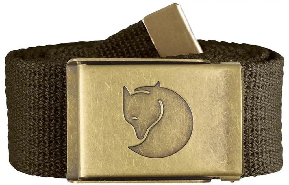 Ремень брючный Fjallraven Canvas Brass Belt 4 cm 4см Dark olive