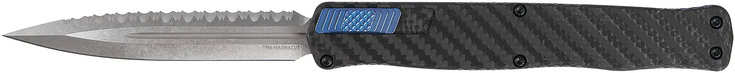 Ніж Heretic Cleric II Double Edge Aluminum Handle Serrated Blue