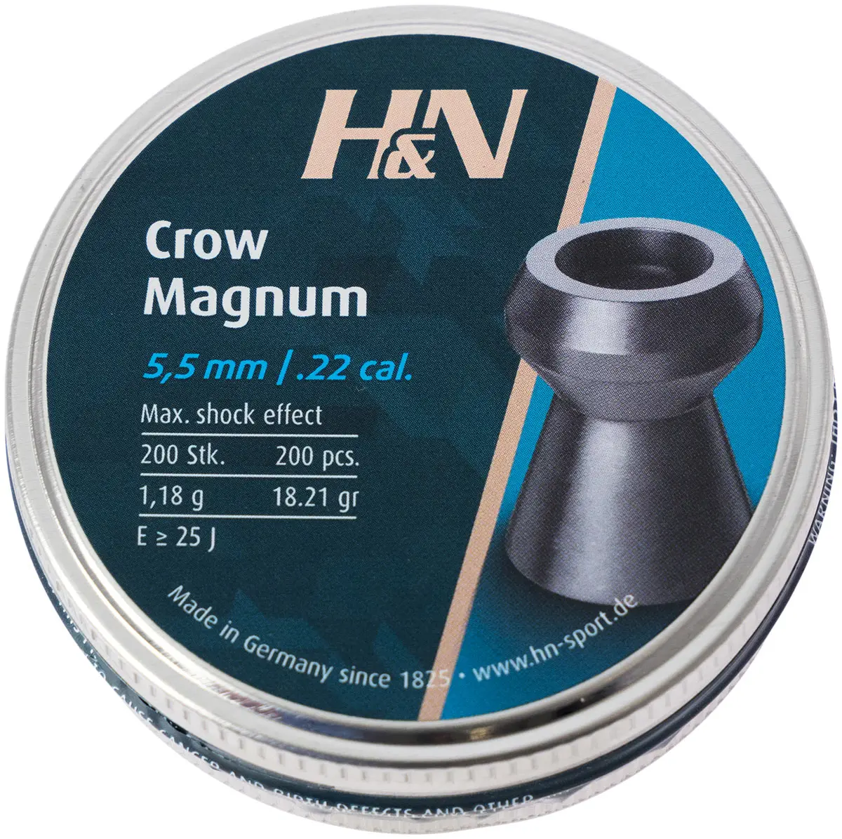 Пули пневматические H&N Crow Magnum кал. 5,5 мм. Вес - 1.18г