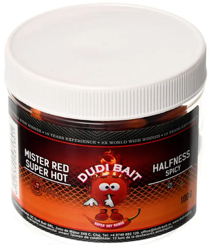 Бойли Dudi Baits Hook Bait Halfness Mister Red Super Hot & Spicy 14mm 100g