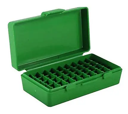 Коробка для патронов MTM кал. 9мм; 380 ACP. Количество - 50 шт. Цвет - зеленый