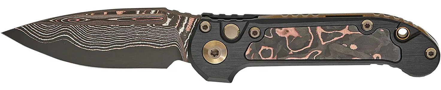 Ніж Microtech LUDT Gen III Marfione Select CopperMai Damascus Blade Pro-Tech Composites Live Wire Carbon Fiber Inlays