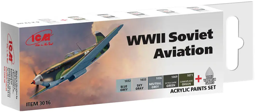 Набор акриловых красок ICM Holding WWII Soviet Aviation 6х12 мл