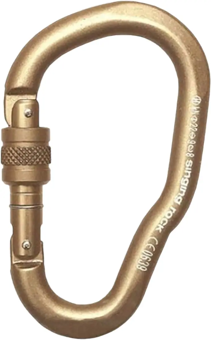 Карабин Singing Rock Jumbo HMS screw gate 22kN. Gold