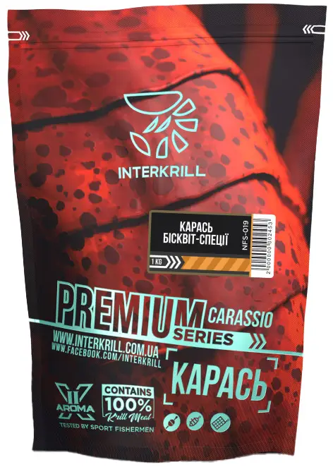 Прикормка INTERKRILL PREMIUM SERIES Карась-Бісквіт-Спеції 1kg