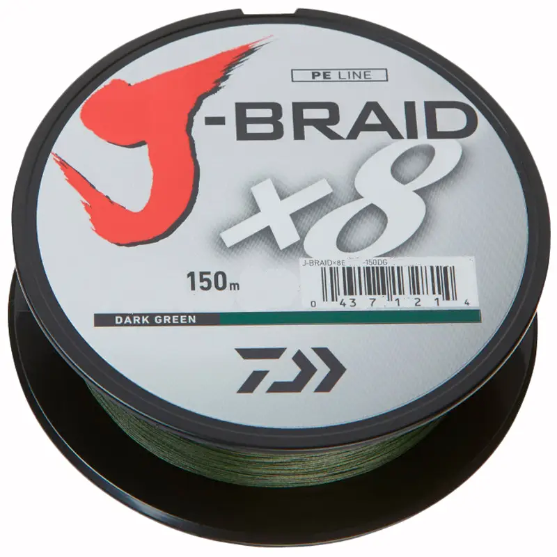 Шнур Daiwa J-Braid X8 150m (Dark Green) #2.0/0.20mm 29lb/13.0kg