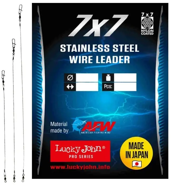 Повідець Lucky John Pro Series SSW AFW 7х7 20см 9кг, 25см 12кг, 30см 18кг (30шт/пак)