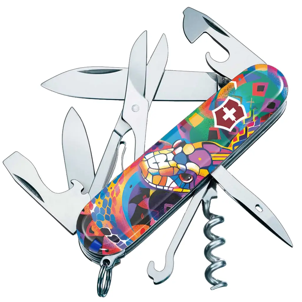 Нож Victorinox Swiss Army Climber Zodiac. Яркая змея