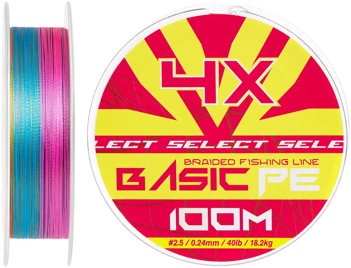 Шнур Select Basic PE Multicolor 100m #2.5/0.24mm 40lb/18.2kg