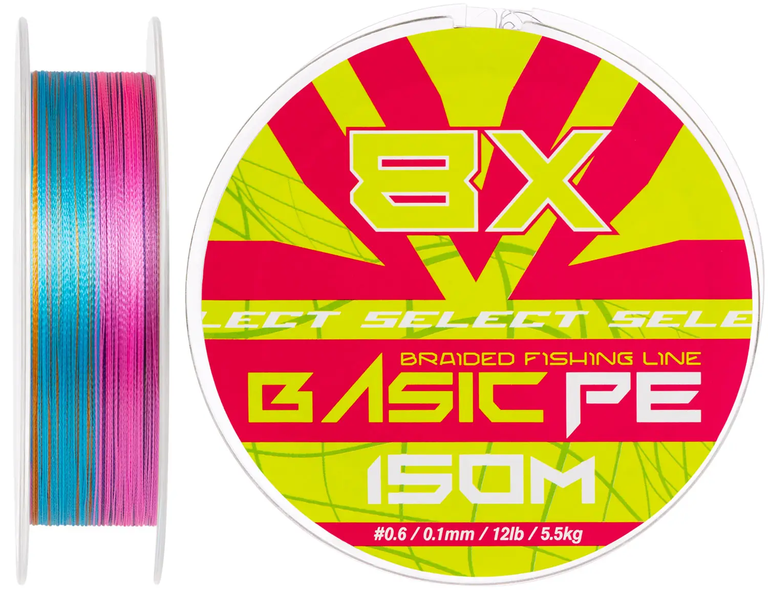 Шнур Select Basic PE 8X Multicolor 150m #0.6/0.10mm 12lb/5.5kg