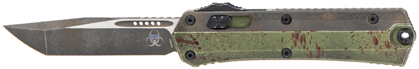 Ніж Microtech Glykon Tanto Edge Outbreak Nickel Boron Internals Signature Series Green