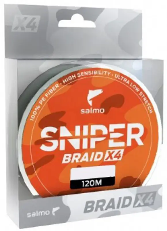 Шнур Salmo Sniper Braid X4 Army Green 120m 0.232mm