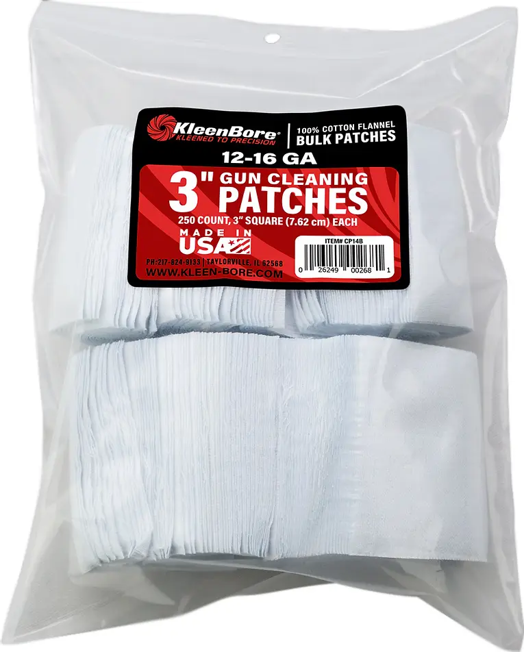Патч для чистки KleenBore кал. 12-16. Хлопок. 250 шт