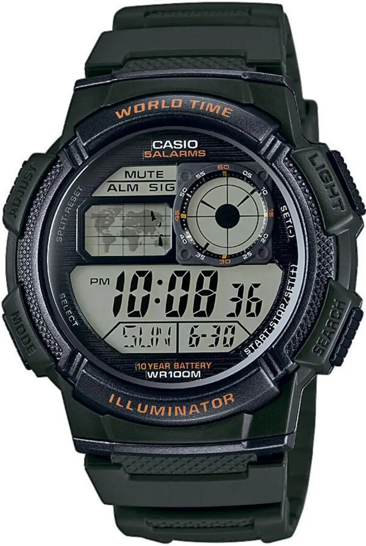 Годинник Casio AE-1000W-3AVEF. Зелений