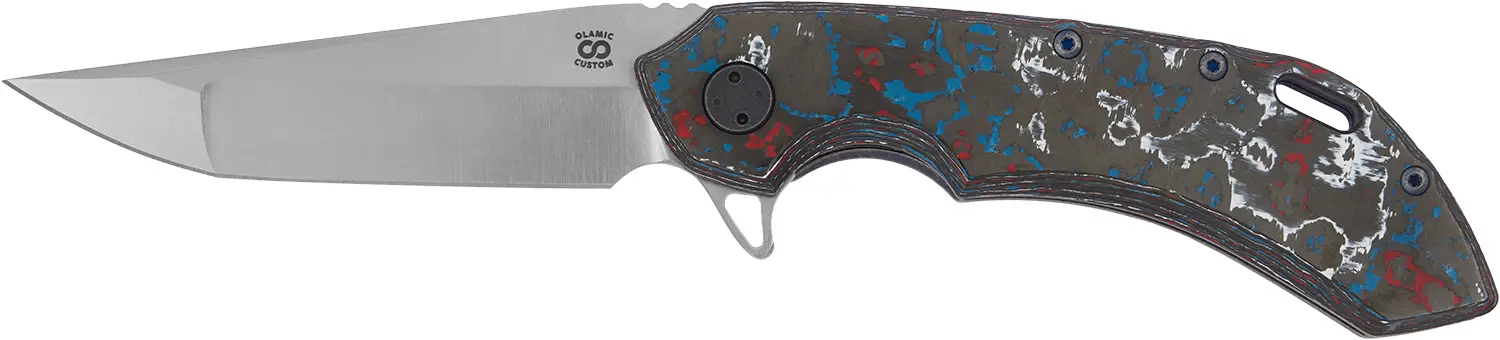 Ніж Olamic Wayfarer 247 Companto CPM S90V FatCarbon "Nebula" Blue / Red
