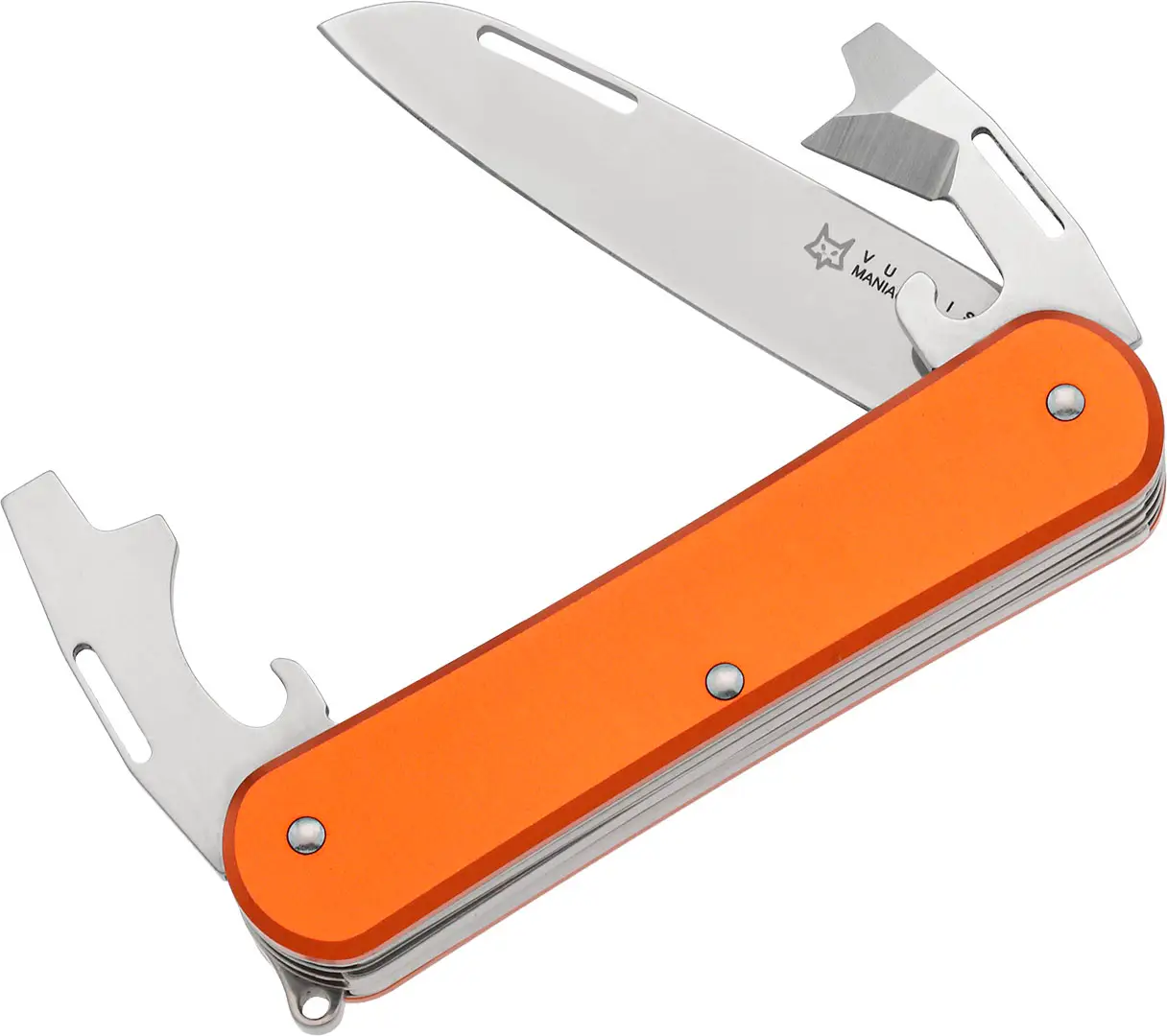 Ніж багатофункціональний Fox Vulpis Aluminium Orange. 3 інструменти