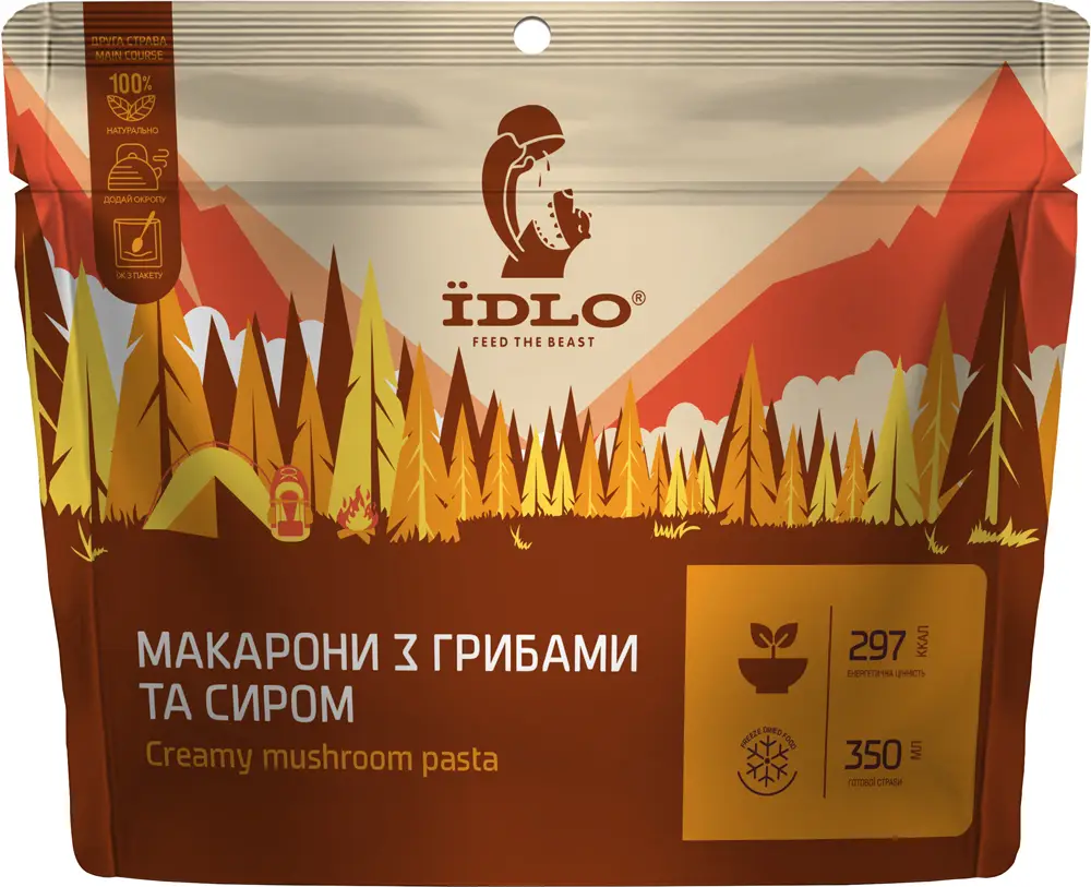 Макарони ЇDLO грибами і сиром 80 г
