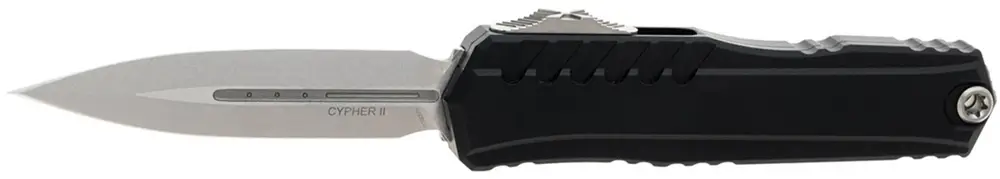 Ніж Microtech Cypher II Double Edge Stonewash Standard Black