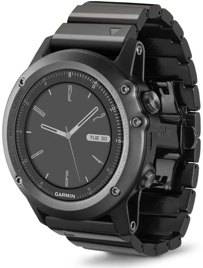 Навігатор Garmin Fenix 3 Sapphire Gray портативний з металевим ремінцем Сірий