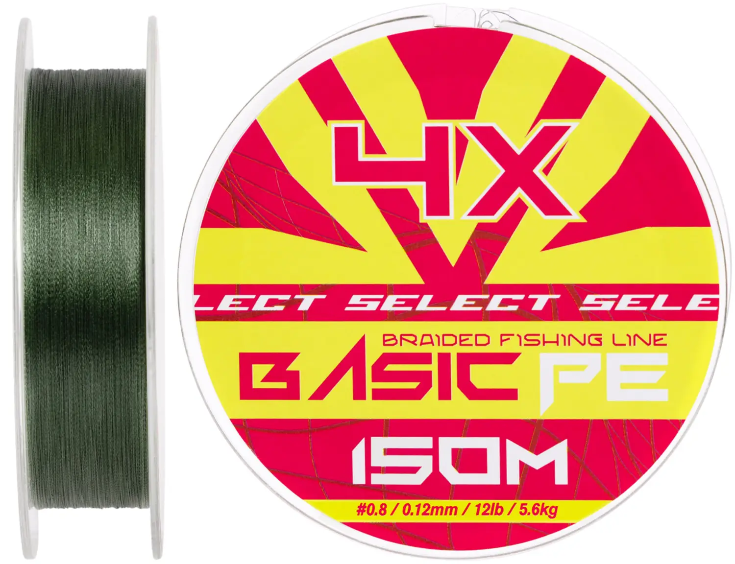Шнур Select Basic PE Green 150m #0.8/0.12mm 12lb/5.6kg