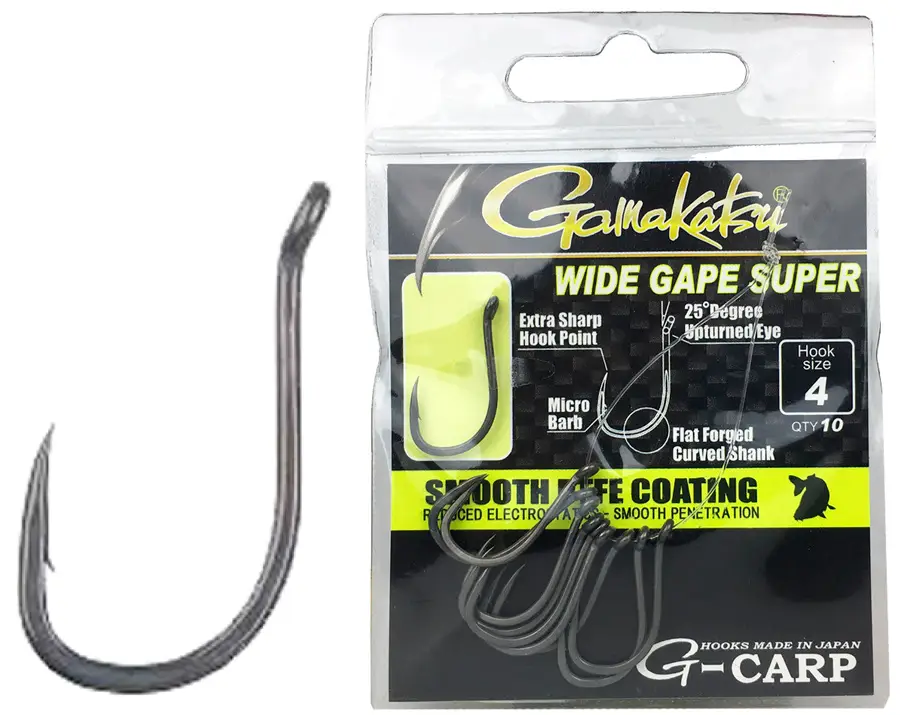 Гачок короповий Gamakatsu G-Carp Wide Gape Super №08 (10шт/уп) к:black