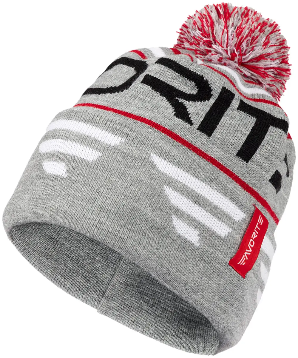 Шапка Favorite Pompon Hat 56 Gray Black Logo