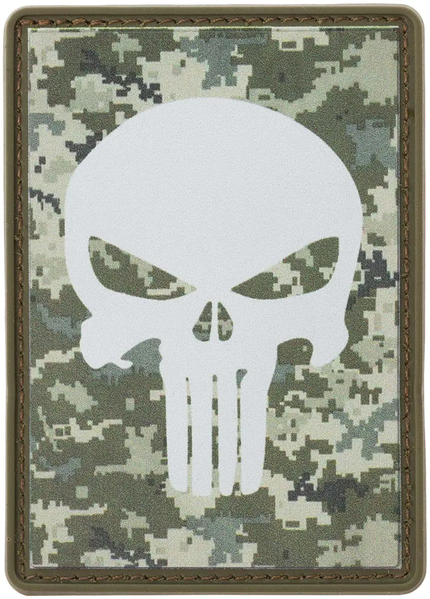 Патч МИД Каратель. Білий/піксель