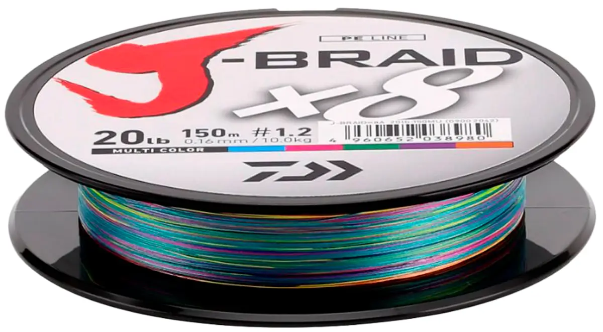 Шнур Daiwa J-Braid X8 150m Multi Color 0.20mm #2.0 13kg