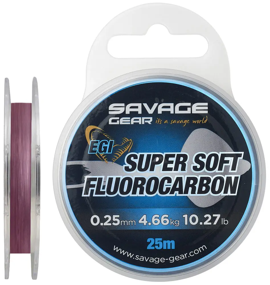 Флюорокарбон Savage Gear Super Soft EGI 25m 0.25mm 4.66kg Pink