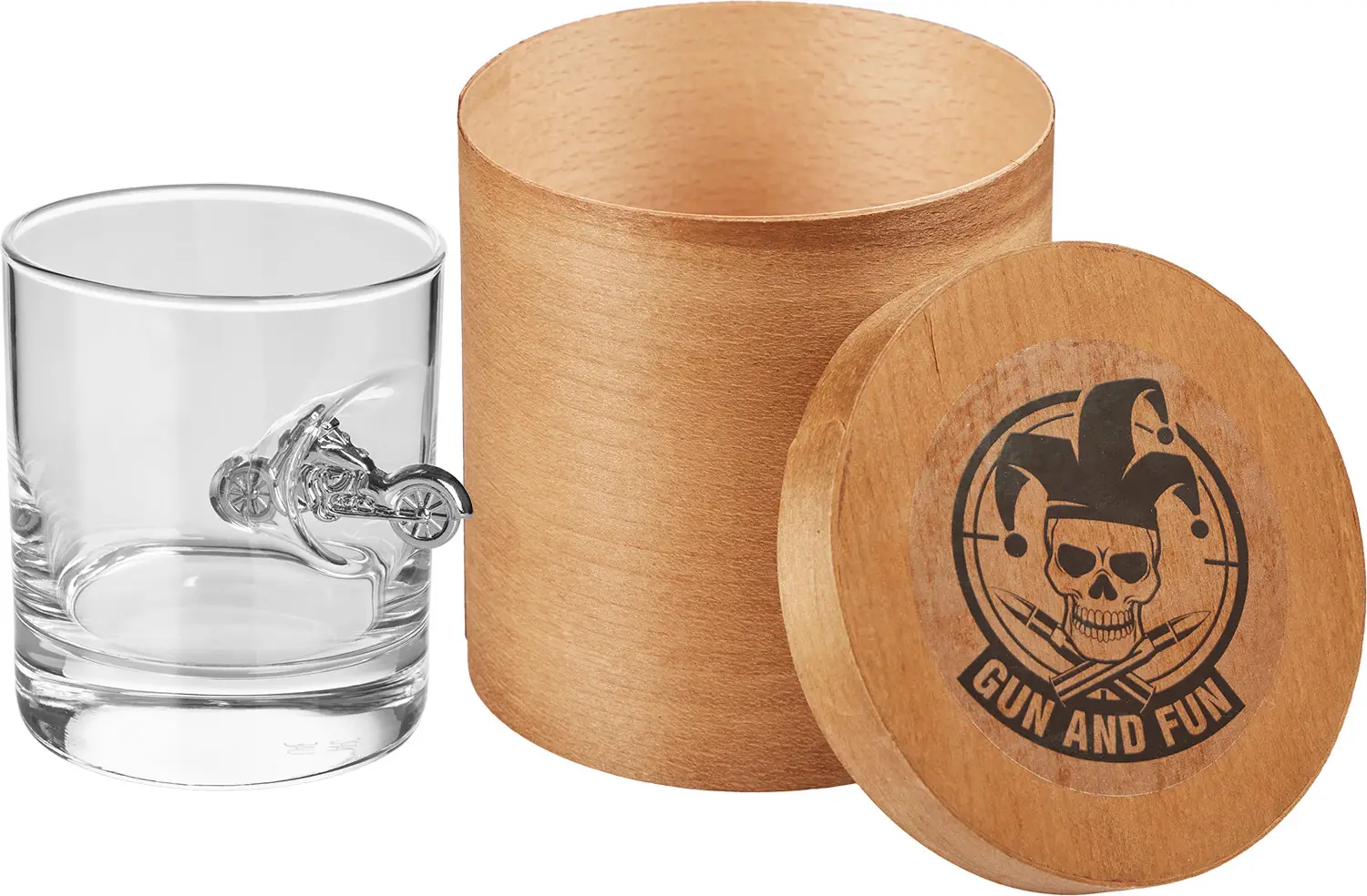 Стакан GUN&FUN с моделью мотоцикла