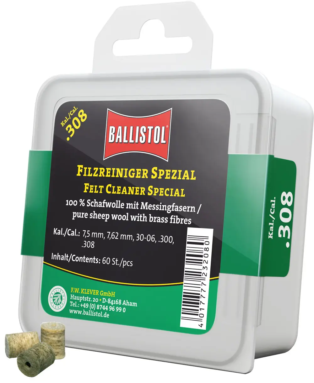 Патч для чищення Ballistol повстяний спеціальний для кал. 8 мм. 60шт/уп