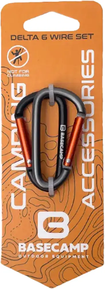 Карабін Base Camp Delta 6 Straight Set 2шт Black Grey