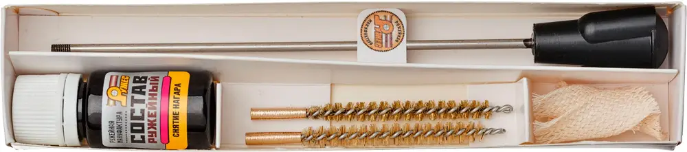 Набор Ружес для чистки револьверов под патрон Флобера кал. 4 мм с вращающейся пукоятью (коробка)