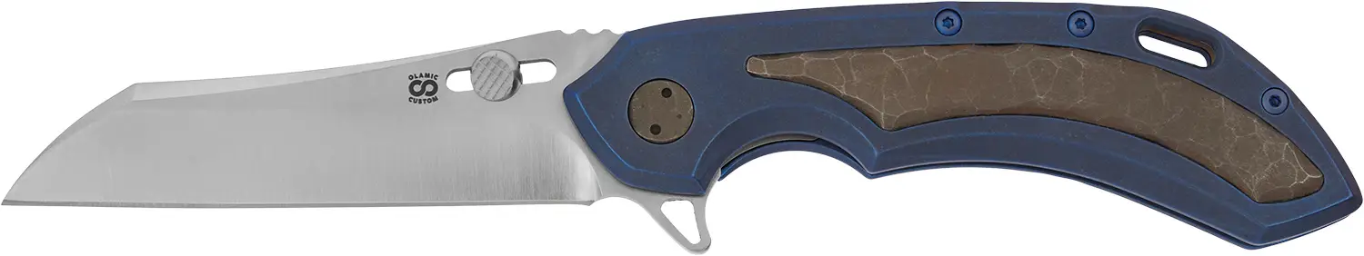 Ніж Olamic Wayfarer 247 Wharning CPM S90V SW Titanium Rocks Seabed Blue
