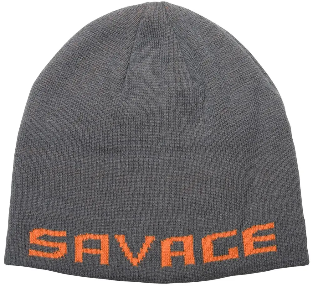 Шапка Savage Gear Logo Beanie One size Rock Grey/Orange